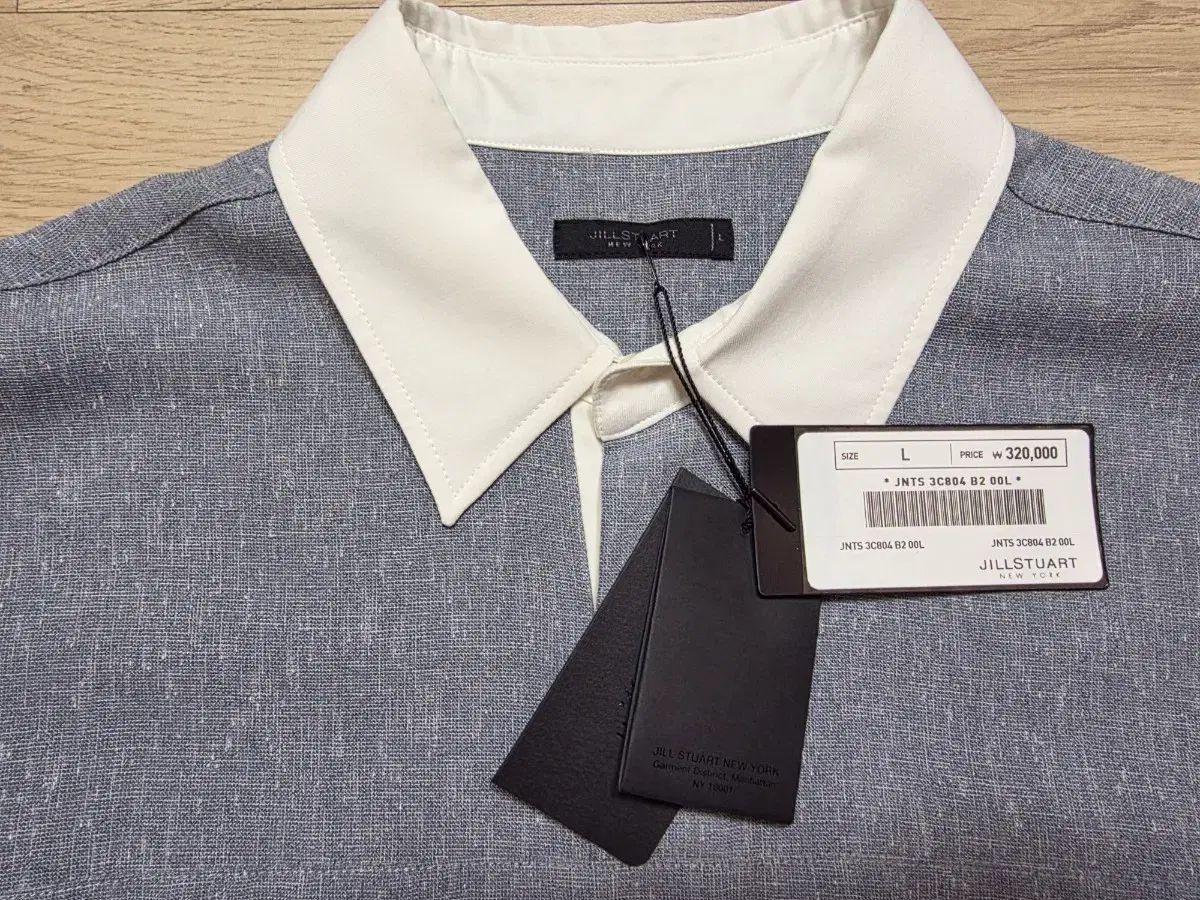 JILLSTUART NEWYORK(ジルスチュアートニューヨーク) リネン ブレンド カラ Tシャツ L 105 320,000ウォン ブルー