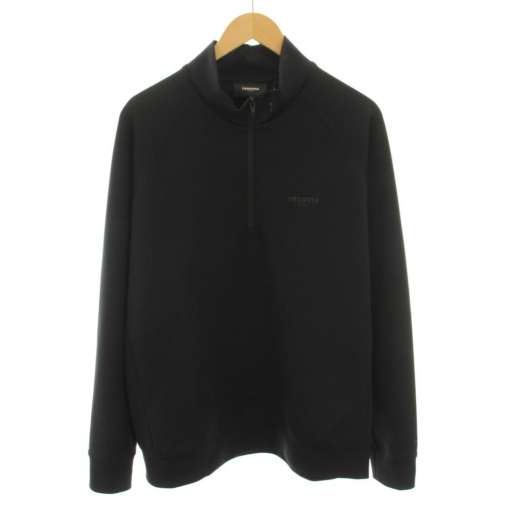 レノマ renoma ゴルフ GOLF ゴルフウェア ハーフジッププルオーバー カットソー 長袖 ロゴ刺繍 XL 黒 ブラック RG3306-019 /YT