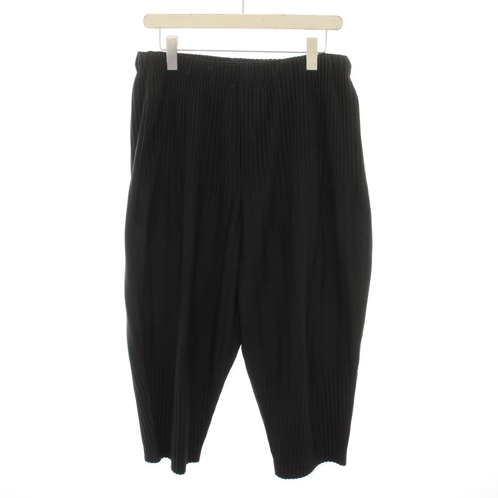 オムプリッセイッセイミヤケ HOMME PLISSE ISSEY MIYAKE ベーシック BASIC プリーツドテーパードパンツ pleated tapered pants イージーパンツ ウエストゴム 3 黒 ブラック HP55JF153 /YT