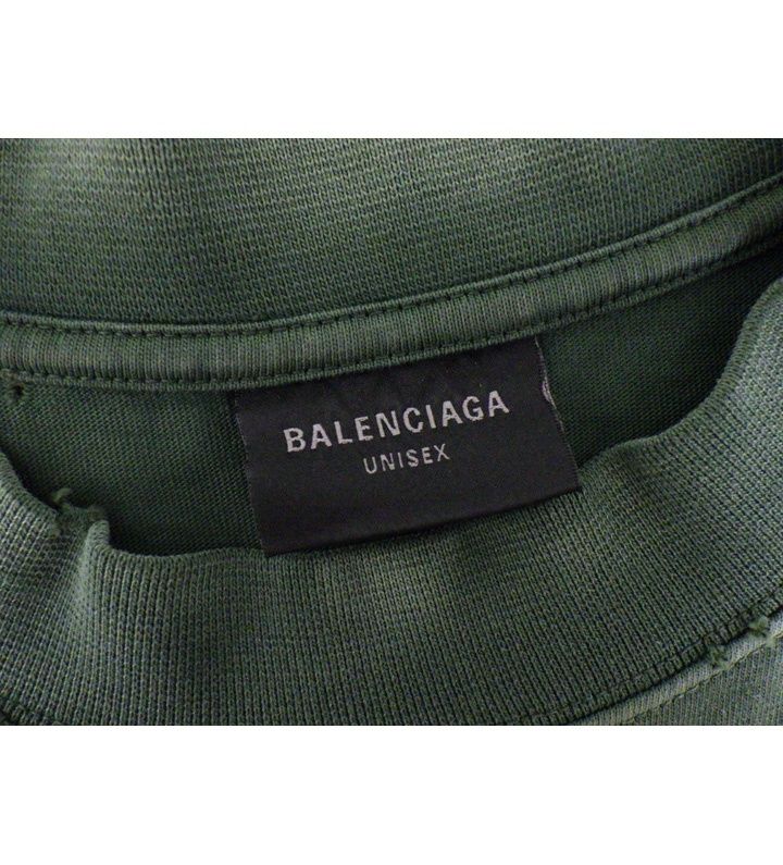 バレンシアガ BALENCIAGA 24SS【 Tape Medium Fit T-Shirt 739784 TQVQ8 】ダメージ 加工 テープ タイプ ロゴ 半袖 Tシャツ 50610