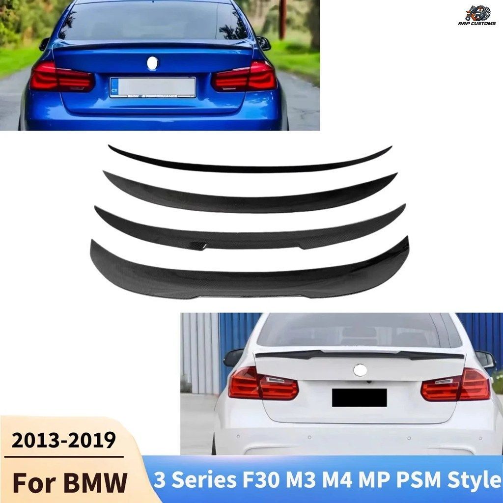BMW 3シリーズ F30 M3 M4 MP PSMスタイル 2013-2019用 リアトランクスポイラーウィングリップ リアルーフディフューザー テールフィン カー