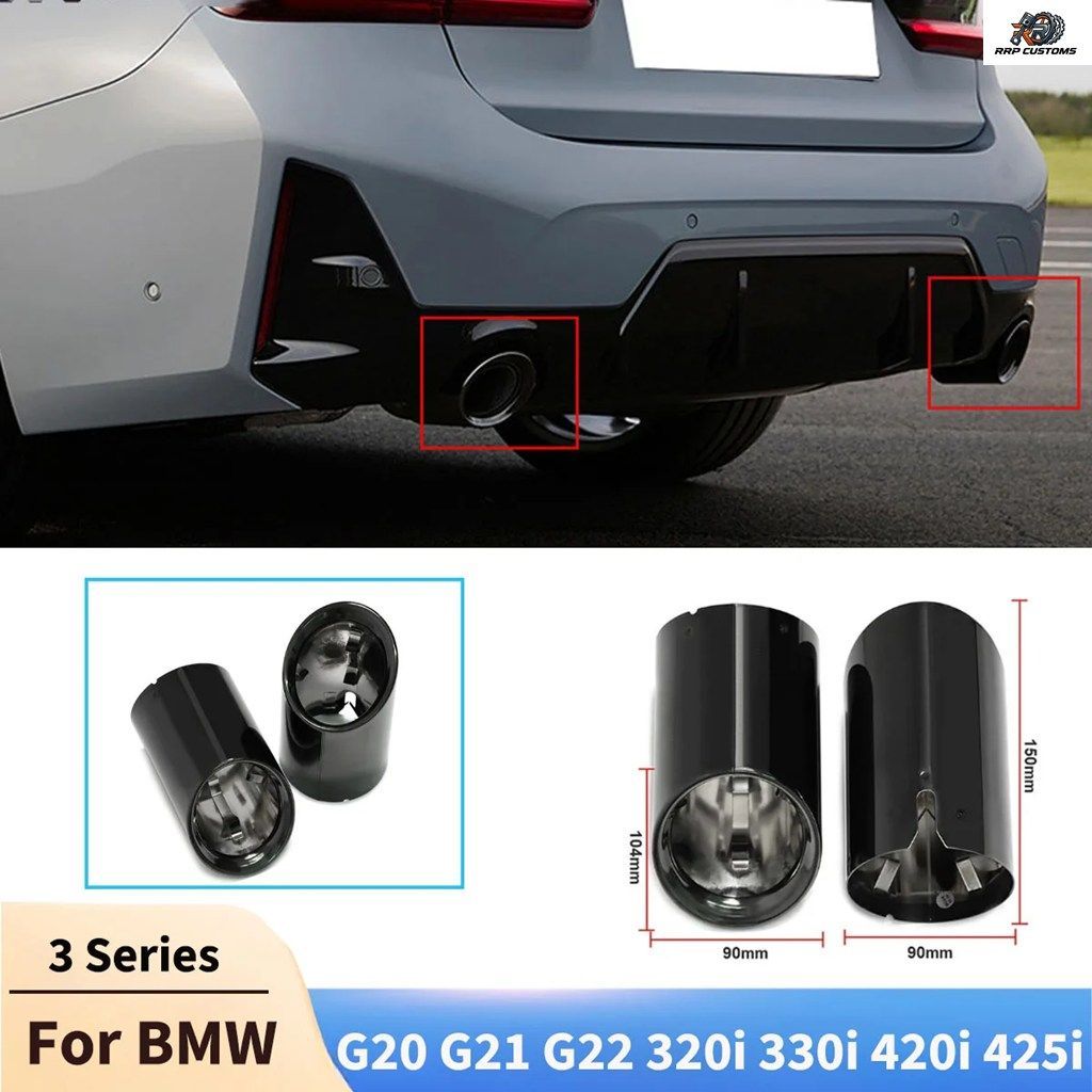 BMW 3シリーズ G20 G21 G22 320i 330i 420i 425i用テールパイプ交換用排気システムテールスロート装飾カバーボディキットチューニング
