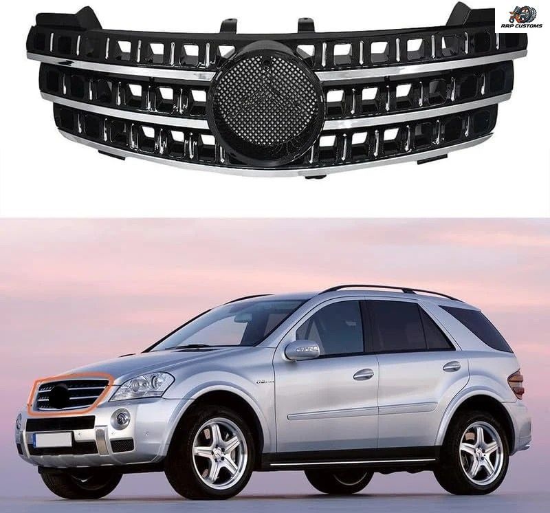 メルセデスベンツ ML W164 ML300 320 350 400 500 2005-2008 用レーシンググリル、車のフロントバンパーグリル、ボンネット、ボディキット メルセデスベンツ ML W164 ML300 320 350 400 500 2005-2008 用レーシンググリル、車のフロントバンパーグリル、ボンネット、ボディキット