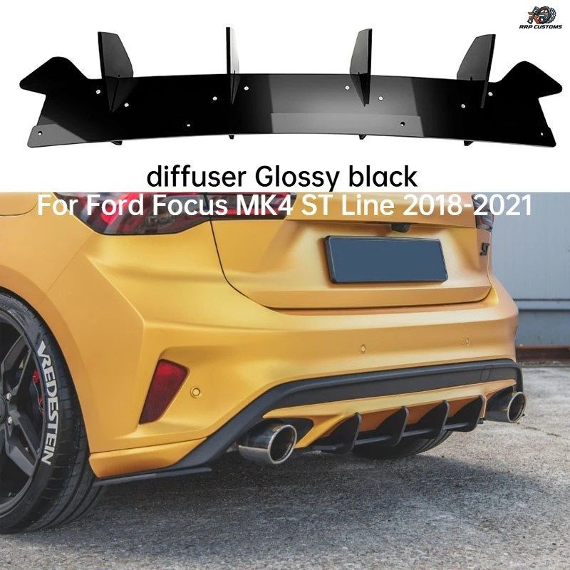 フォード フォーカス MK4 ST ライン 2018-2025 用 フロントバンパーリップ レーシンググリル ボディキット スポイラーウィング ディフュー