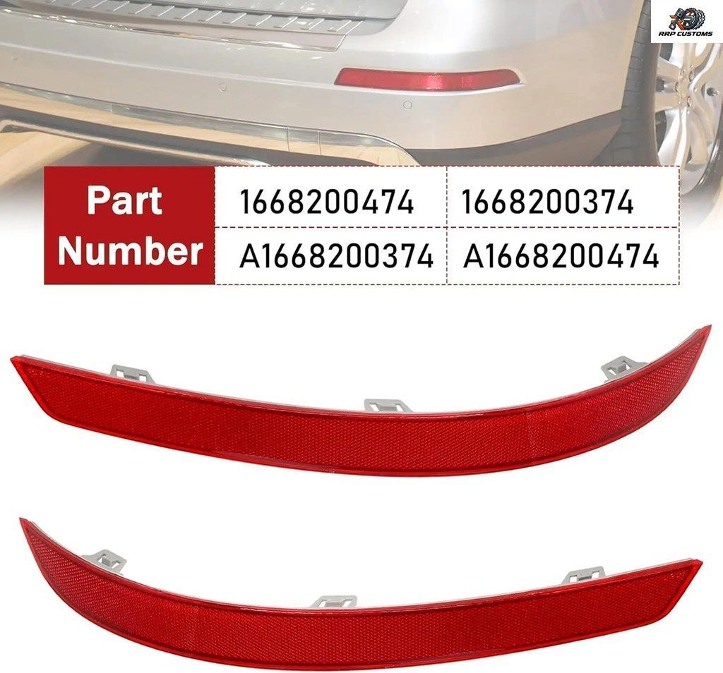 メルセデスベンツ GL GLSクラス W166 GL350 GL450 GL500 GL550 GLS350 2012-2019用リアバンパーリフレクター反射ストリップアクセサリー