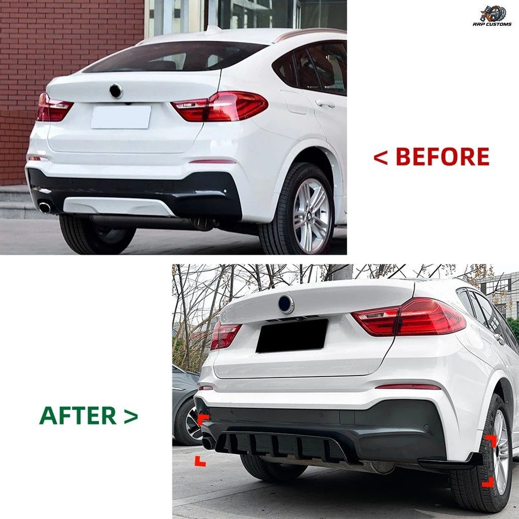 BMW X4 F26 M Sport 2014 2015-2018用 リアバンパー ディフューザー リップ スポイラー アクセサリー スプリッター ボディキット チューニ BMW X4 F26 M Sport 2014 2015-2018用 リアバンパー ディフューザー リップ スポイラー アクセサリー スプリッター ボディキット チューニ