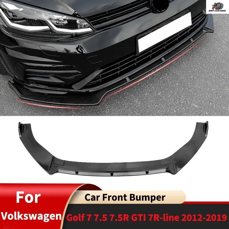 フォルクスワーゲン ゴルフ 7 7.5 7.5R GTI 7R-line 2012-2019 用 フロントバンパーリップスプリッターパーツ フロントブレードアクセサリ