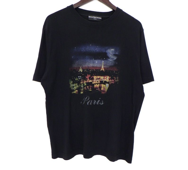 バレンシアガ BALENCIAGA 16SS【 paris 460612 】パリ グラフィック プリント 半袖 Tシャツ 50611