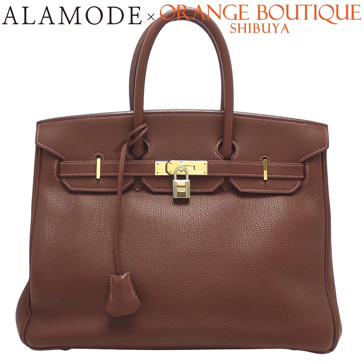 HERMES(エルメス) バーキン35 ハバナ ブラウン茶 トゴ ゴールド金具 □C刻印 ハンドバッグ トートバッグ レディース 40802196895【中古】【アラモード】