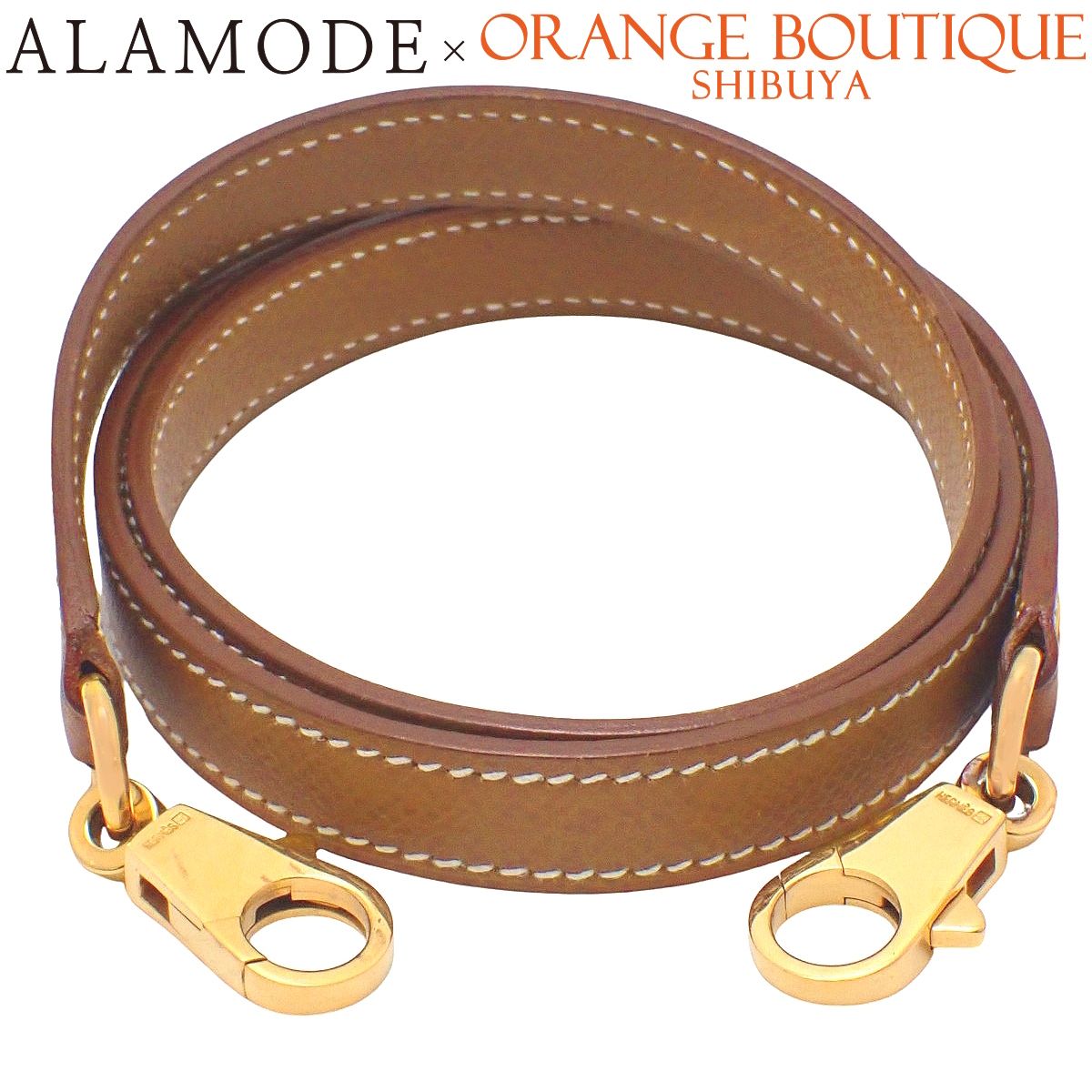 HERMES(エルメス) ショルダーストラップ ゴールド ブラウン茶 クシュベル ゴールド金具 小物 バッグストラップ バッグ小物 レディース 40802159674【中古】【アラモード】