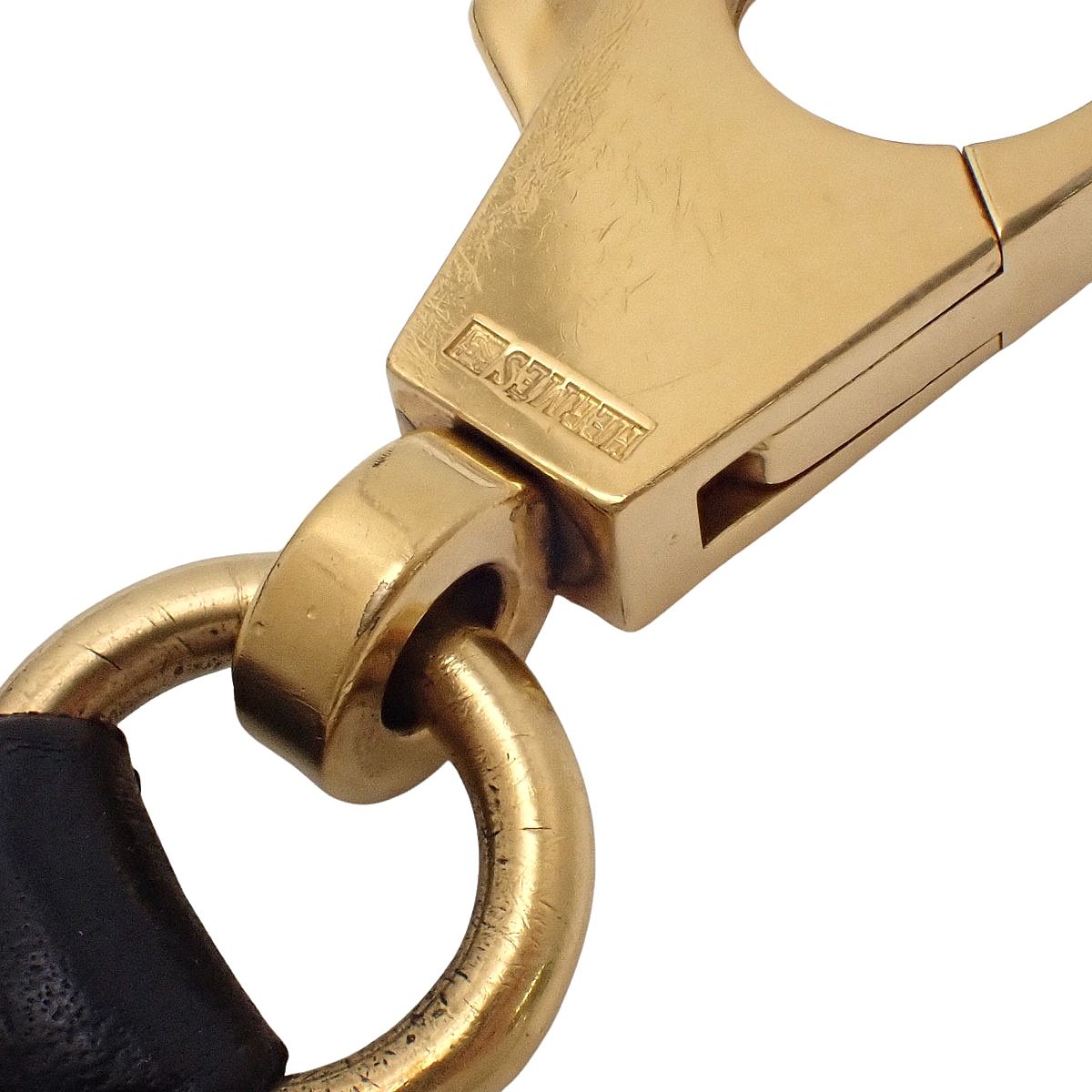 HERMES(エルメス) ショルダーストラップ ブラック黒 アルデンヌ ゴールド金具 小物 バッグストラップ バッグ小物 レディース 40802178629【中古】【アラモード】
