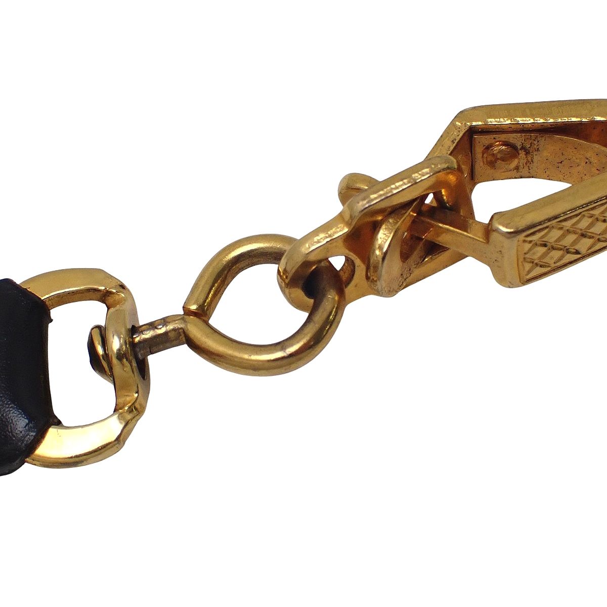 HERMES(エルメス) ショルダーストラップ ブラック黒 ボックスカーフ ゴールド金具 小物 バッグストラップ バッグ小物 レディース 40802178628【中古】【アラモード】
