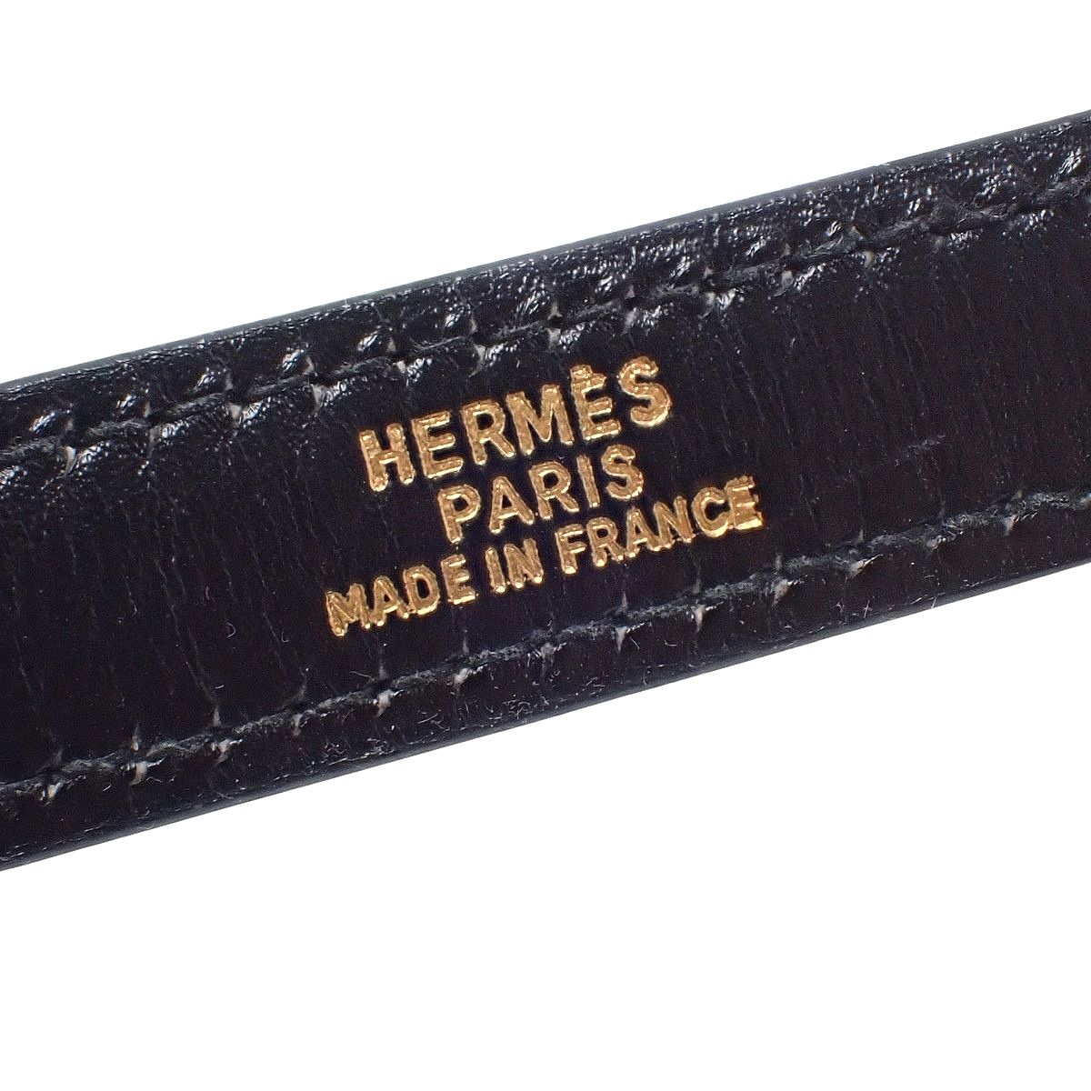 HERMES(エルメス) ショルダーストラップ ブラック黒 ボックスカーフ ゴールド金具 小物 バッグストラップ バッグ小物 レディース 40802178628【中古】【アラモード】