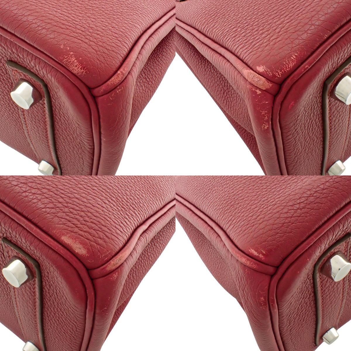 HERMES(エルメス) バーキン25 ルビー レッド赤 トゴ パラジウム金具 シルバー金具 □N刻印 ハンドバッグ トートバッグ レディース 40802196882【中古】【アラモード】