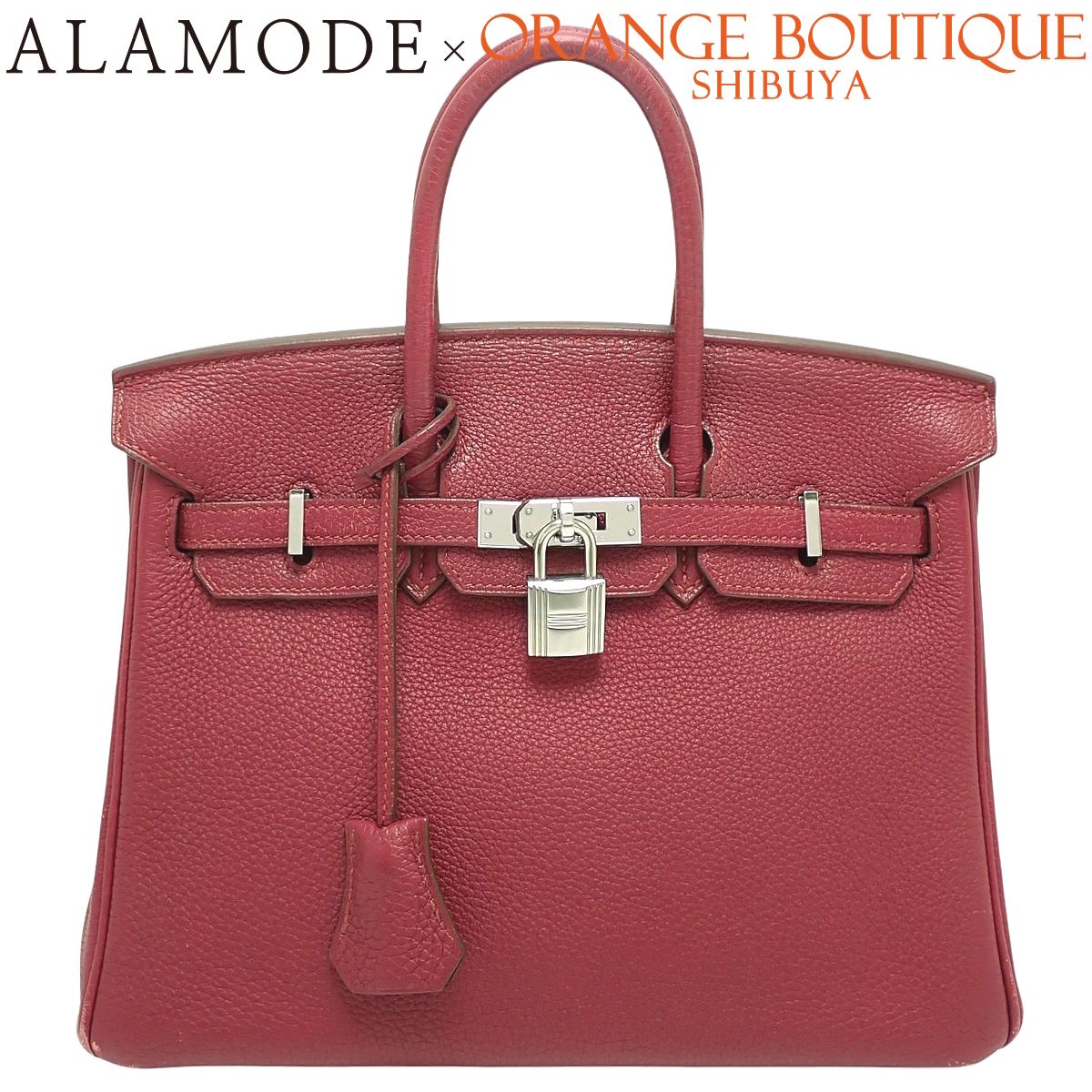 HERMES(エルメス) バーキン25 ルビー レッド赤 トゴ パラジウム金具 シルバー金具 □N刻印 ハンドバッグ トートバッグ レディース 40802196882【中古】【アラモード】