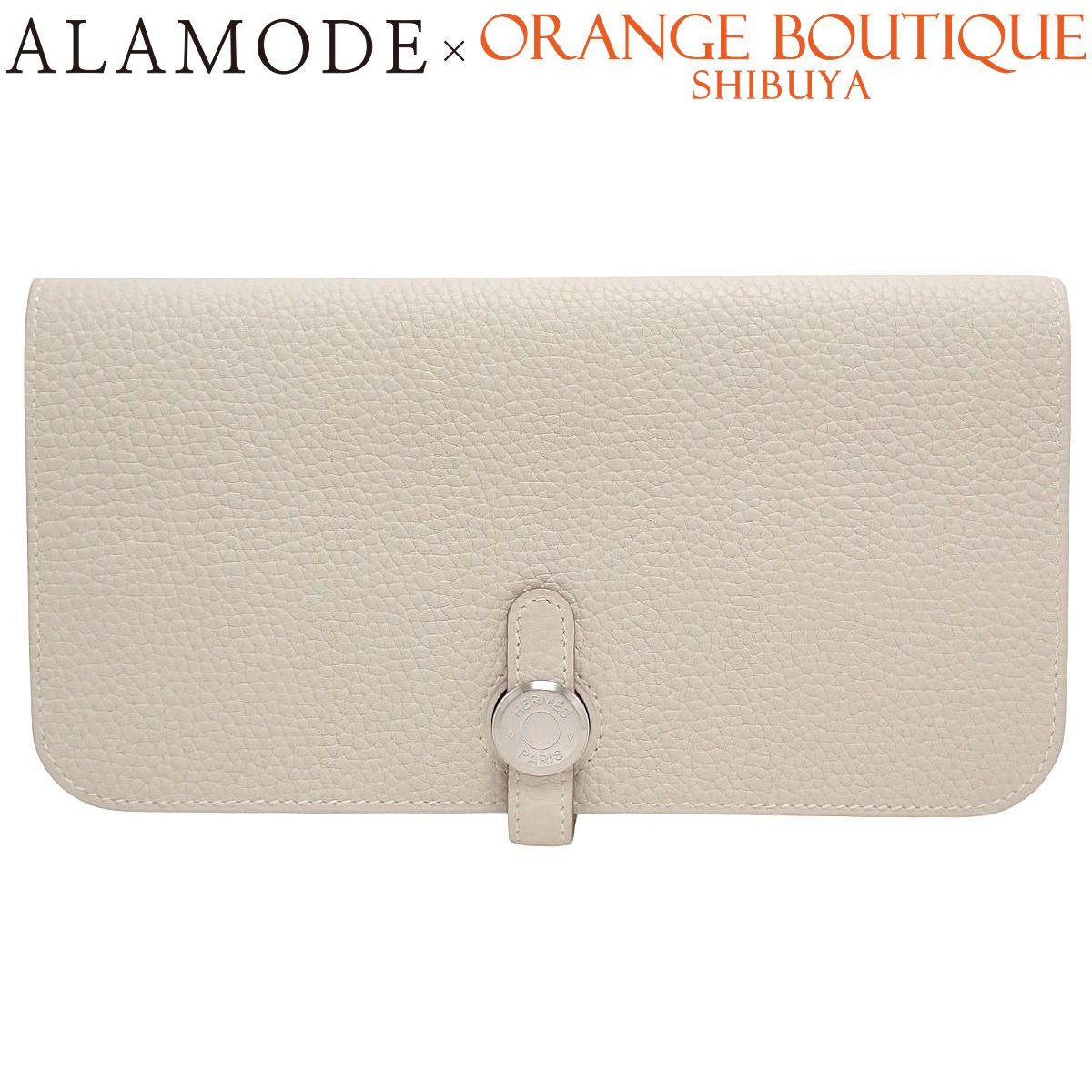 HERMES(エルメス) ドゴン ロング クレ オフホワイトアイボリー トゴ パラジウム金具 シルバー金具 Z刻印 ロングウォレット 札入れ 長財布 レディース 40802195725【中古】【アラモード】