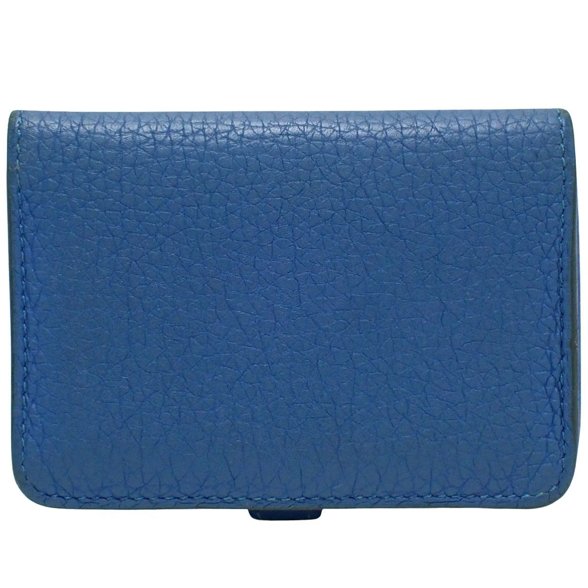 HERMES(エルメス) ドゴン カードケース ブルーゼリージュ ブルー青 トゴ パラジウム金具 シルバー金具 C刻印 パスケース カードホルダー 名刺入れ 2つ折り 二つ折り レディース 40802195133【中古】【アラモード】