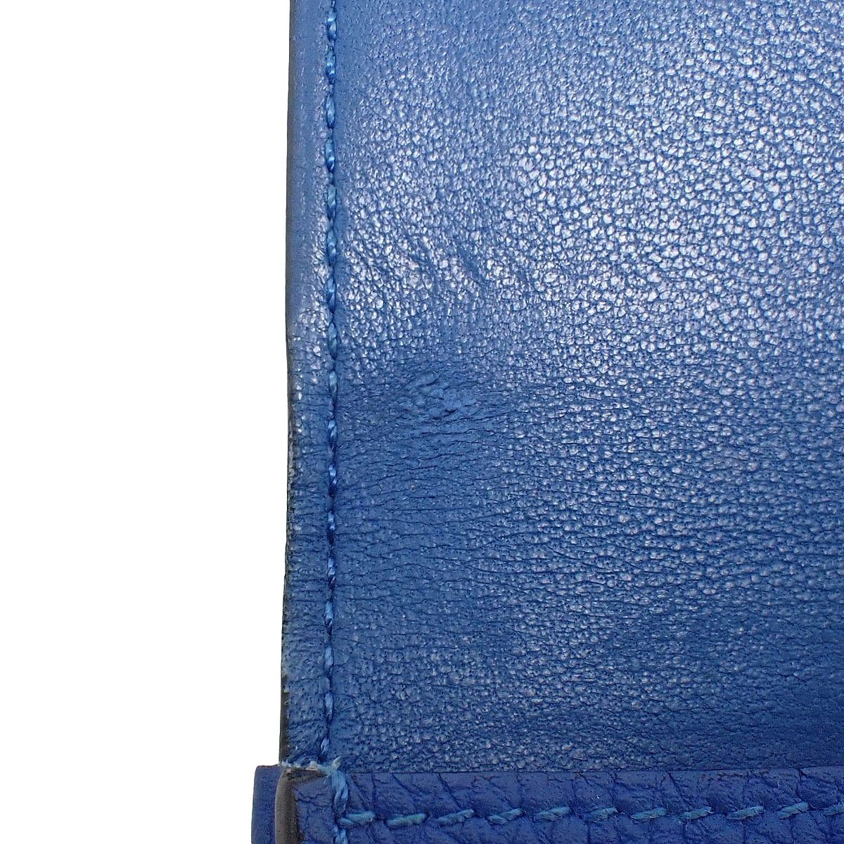 HERMES(エルメス) ドゴン カードケース ブルーゼリージュ ブルー青 トゴ パラジウム金具 シルバー金具 C刻印 パスケース カードホルダー 名刺入れ 2つ折り 二つ折り レディース 40802195133【中古】【アラモード】