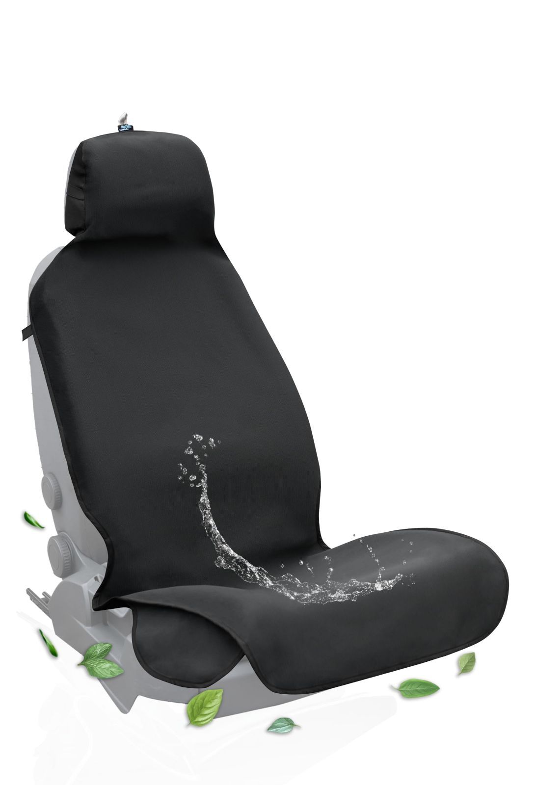 【在庫セール】AUTHENTICS Chill-Light 軽量 薄型 軽/普通車 台湾製 シートカバー 防水 抗菌 消臭 蒸れない 夏快適 簡単 脱着 汎用 洗える 頻繁脱着向け アウトドア ドライブ用 (ブラック 2枚セット)