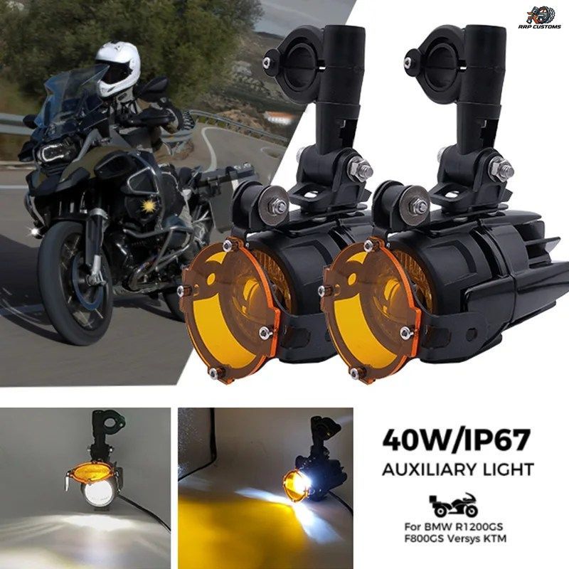 BMW R1200GS/ADV/F800GS用汎用LED補助フォグランプ40Wドライビングヘッドライト1セット
