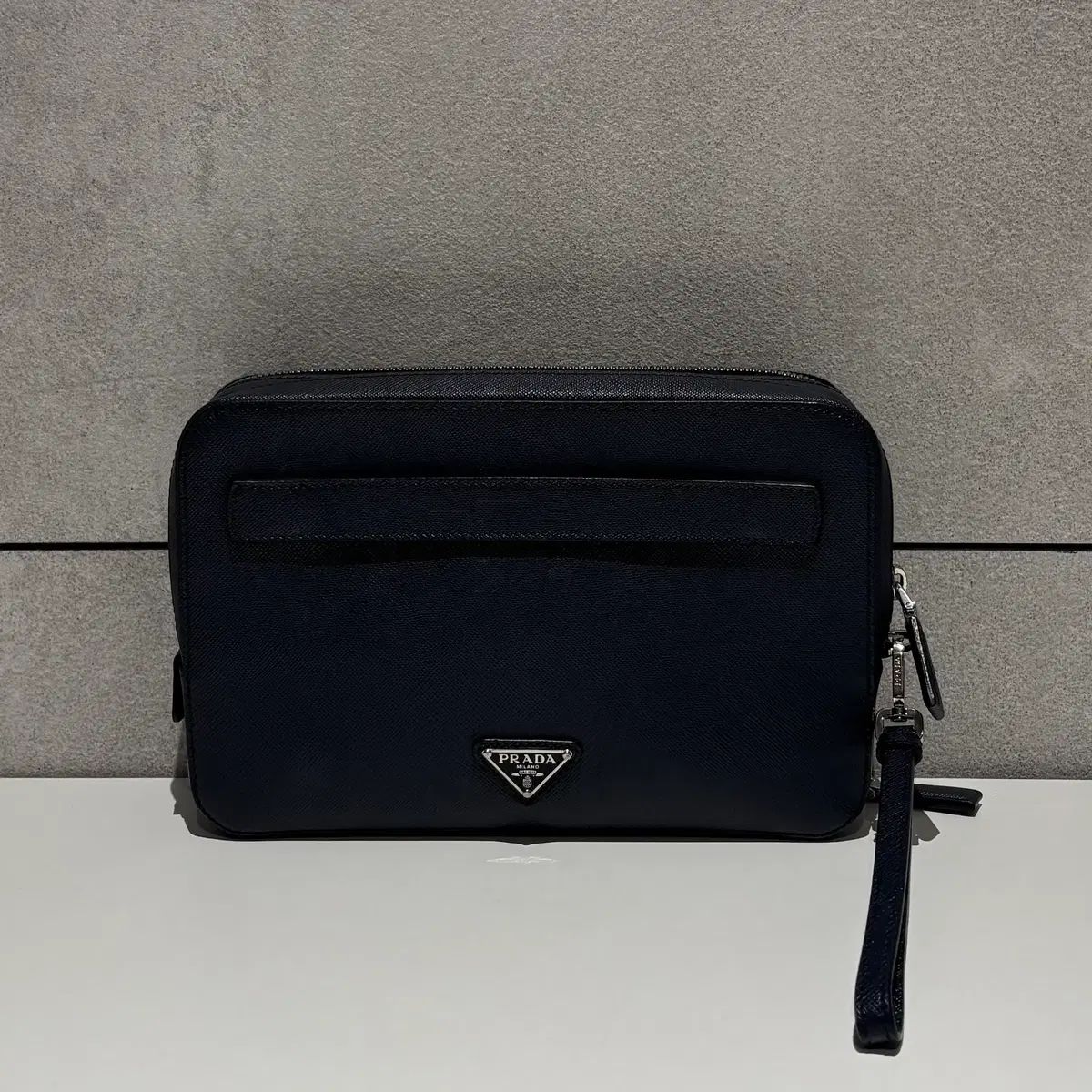正規品/OS PRADA プラダ サフィアーノ 三角ロゴ ポーチ