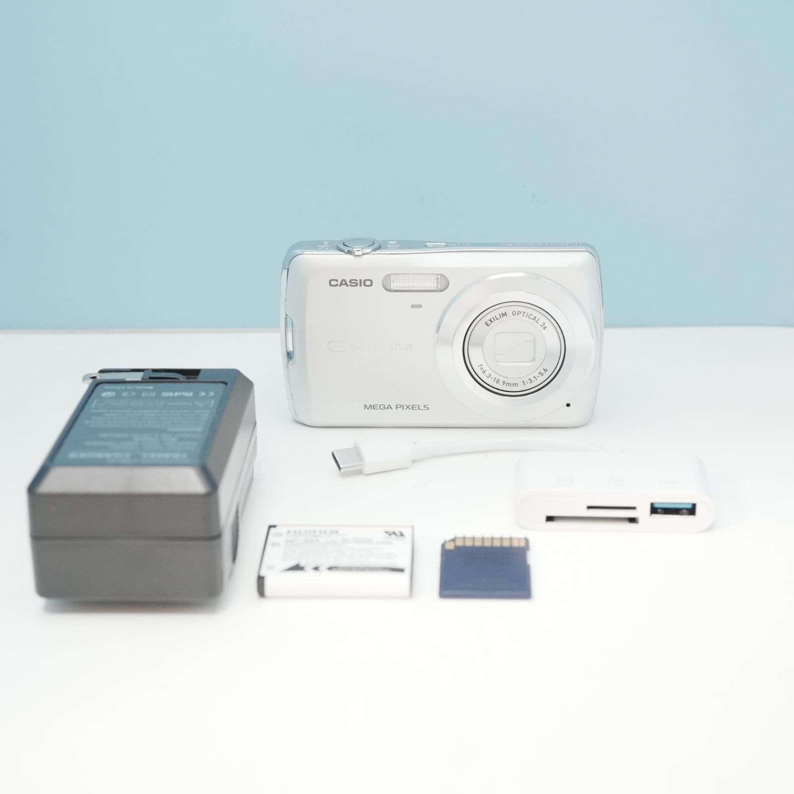 デジカメ　CASIO 美品　一式セット CASIO EXILIM EX-Z37 デジカメ スマホ転送OK フルセット 美品 a6612