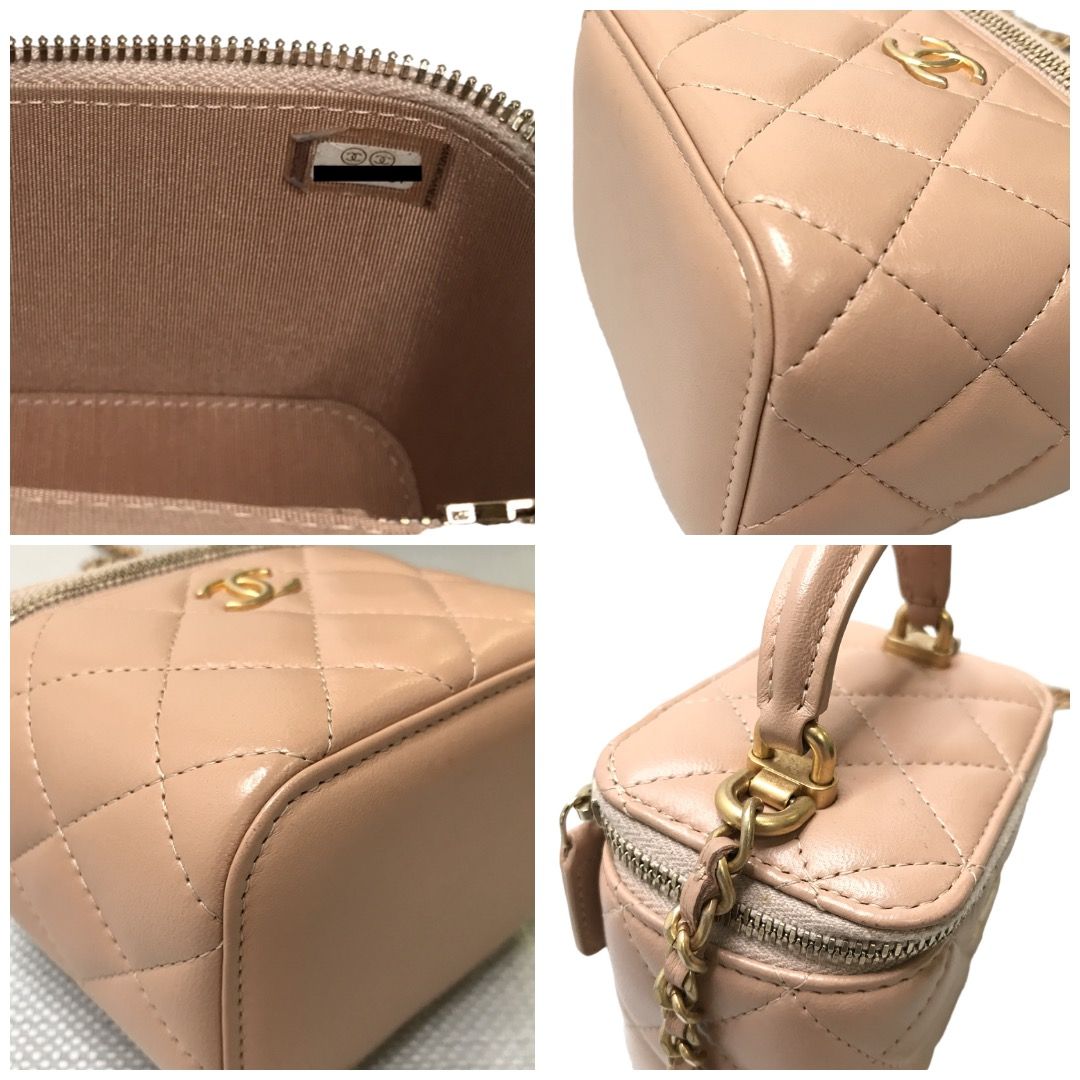 シャネル CHANEL マトラッセ ミニバニティ ショルダーバッグ ベージュ