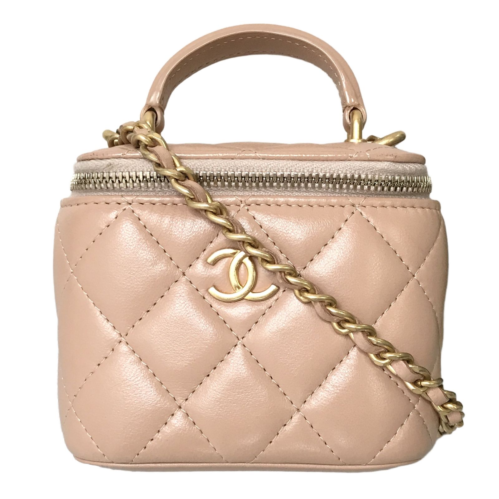シャネル CHANEL マトラッセ ミニバニティ ショルダーバッグ ベージュ