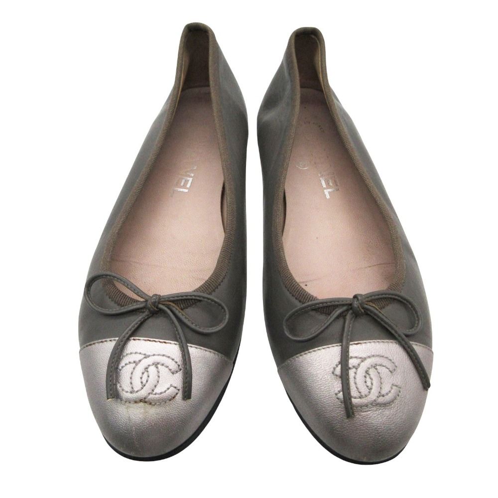 CHANEL シャネル バレエシューズ レザー ココマーク フラットシューズ 