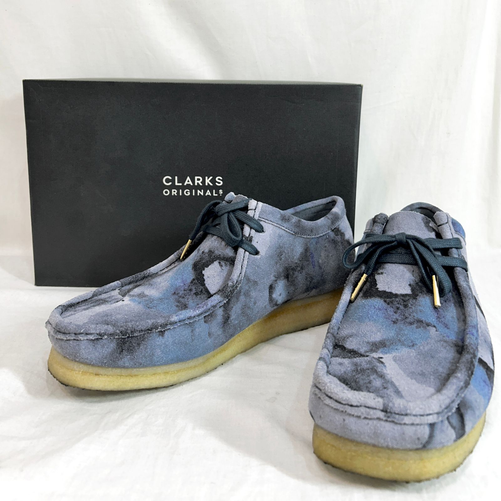 Clarks Originals (28.5cm) ワラビー ブーツ 迷彩 クラークス オリジナルズ Wallabee ブルーカモフラージュ K5-119