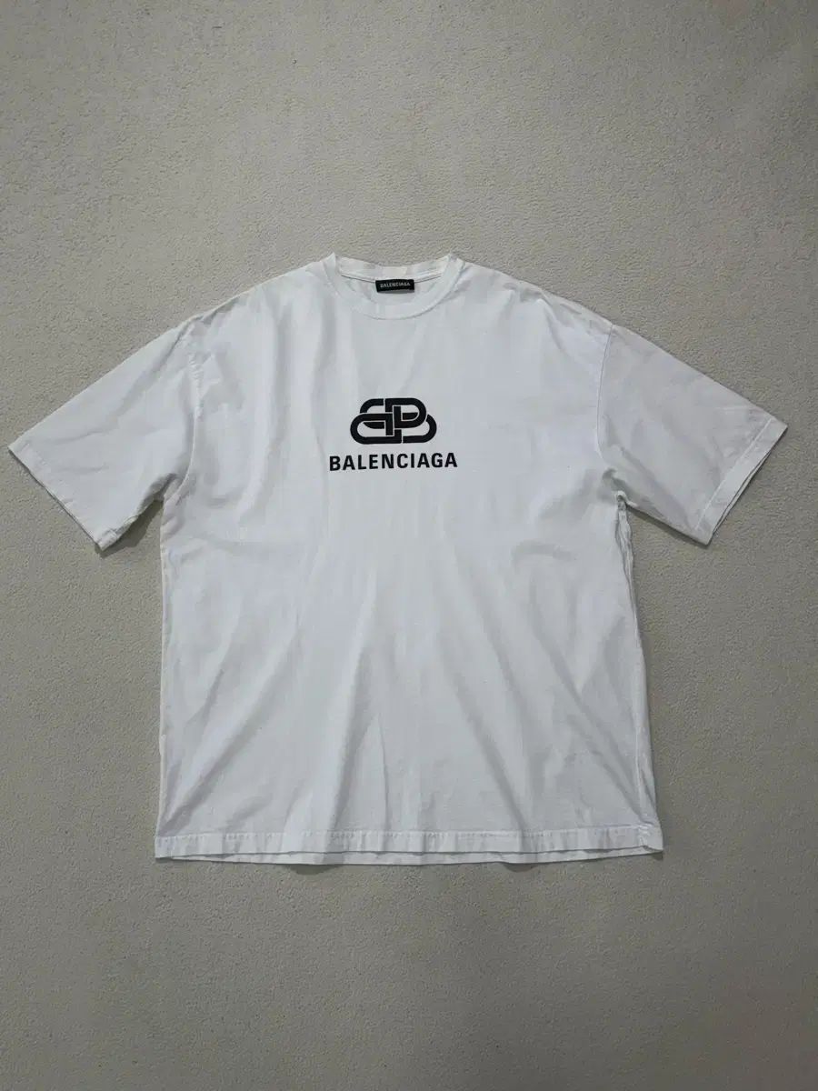 バレンシアガ BBロゴ 白 半袖Tシャツ Lサイズ