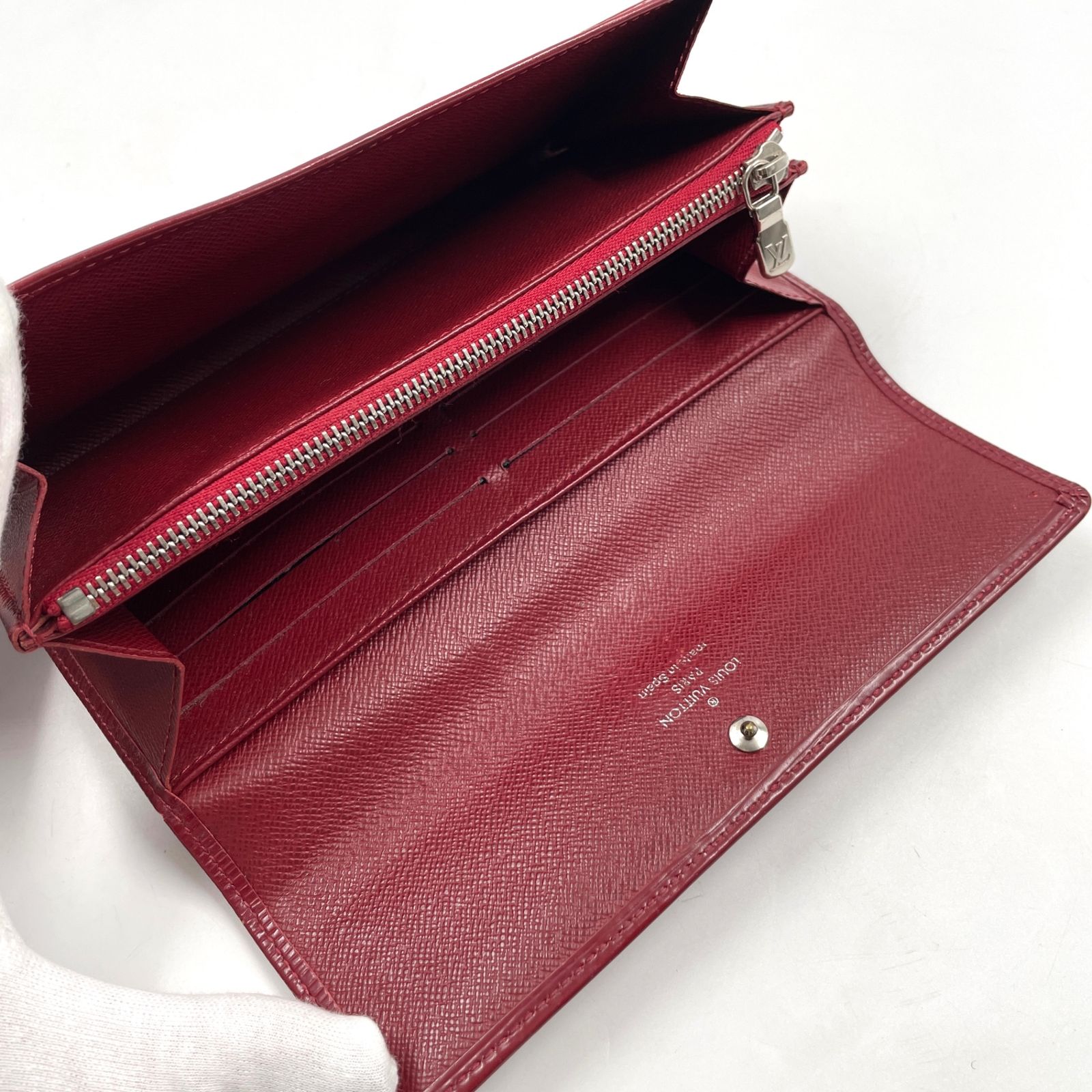 超美品 ルイヴィトン エピ ポルトフォイユ サラ 長財布 赤 レッド レディース LOUIS VUITTON】ルイヴィトン エピ ポルトフォイユ・サラ 長財布