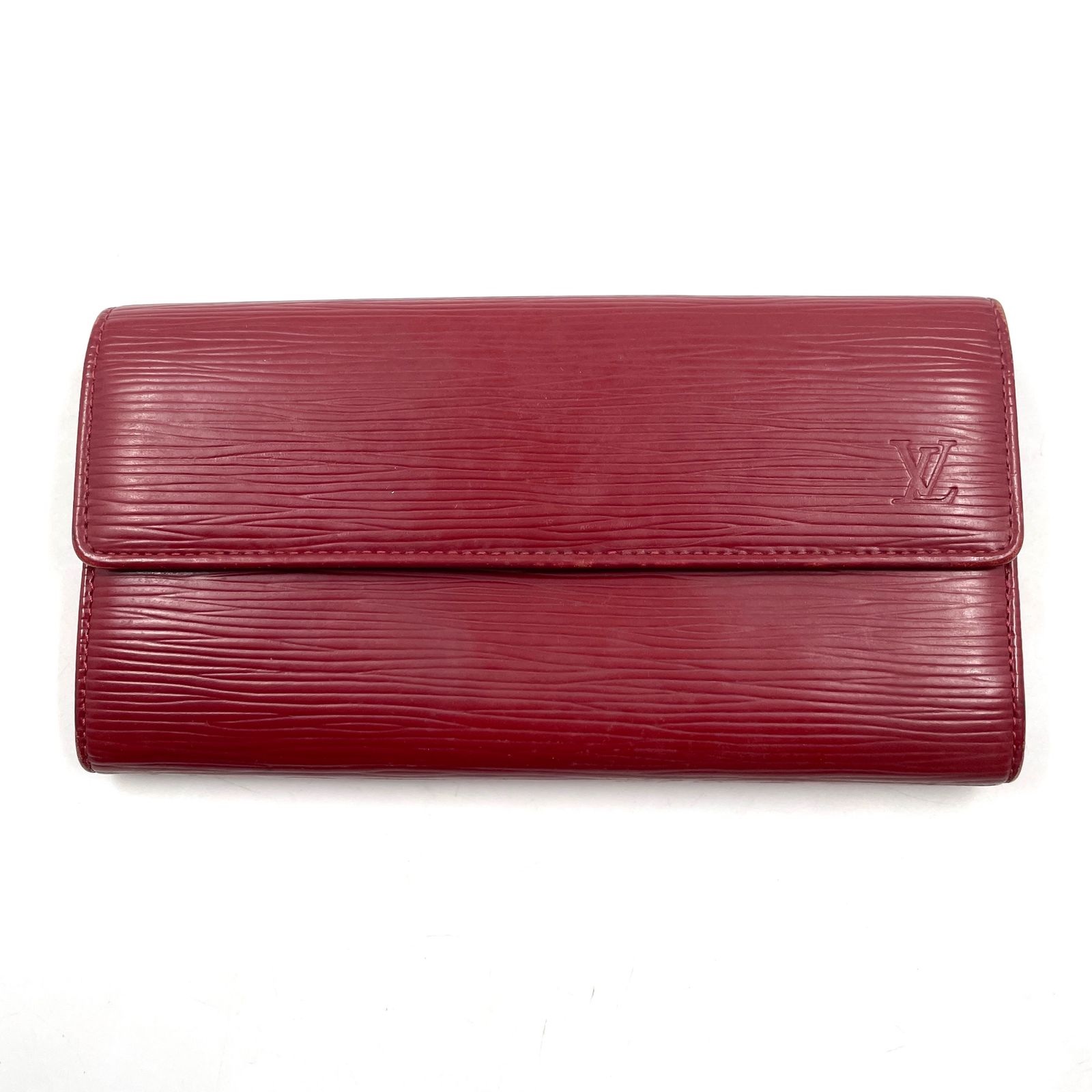 Louis Vuitton レザー長財布/レッド LOUIS VUITTON】ルイヴィトン エピ ポルトフォイユ・サラ 長財布