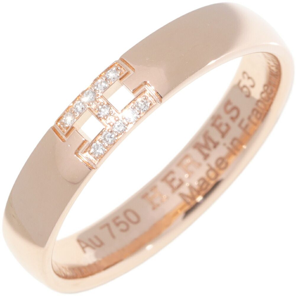 エルメス 指輪 K18PG ダイヤ11P(0.02ct) エヴァー・ヘラクレスリング H119850B 00053