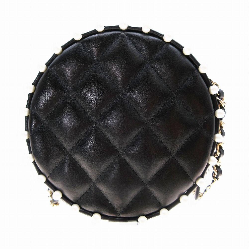 CHANEL シャネル ラムスキン ラウンドパール チェーンマトラッセ ミニ