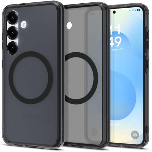 【新品】Spigen 【創業18年の技術力】 Galaxy S25 ケース MagSafe対応 半透明 黄変防止 ストラップホール 米軍MIL規格 ウルトラ・ハイブリッド・マグフィット ACS09005 (フロスト・ブラック) a68cc776