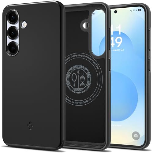 【新品】Spigen 【創業18年の技術力】 Galaxy S25 ケース 薄型 MagSafe対応 耐衝撃 マット仕上げ 軽量 米軍MIL規格取得 2重構造 指紋防止 Qi2ワイヤレス充電対応 シン・フィット ACS08993(ブラック) 6eb37d4b