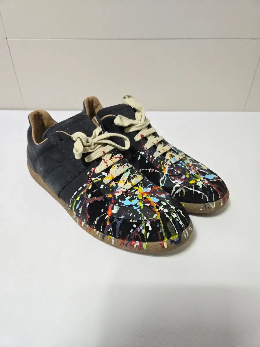 Maison Margiela メゾンマルジェラ ドイツ軍 ペインティング スニーカー ブラック 43 (275 280)