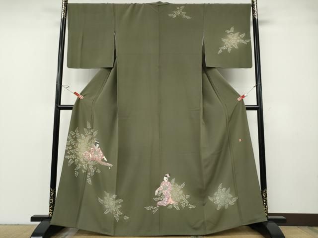 平和屋着物●訪問着　友禅　作家物　琴　童子遊び　蛍暈し　正絹　逸品　CABG5203ut