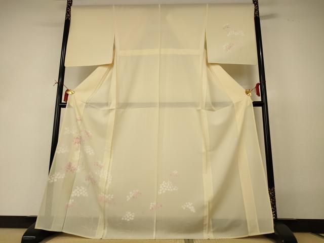 平和屋着物＊夏物　訪問着　絽　草花文　正絹　逸品　AABI4775jd