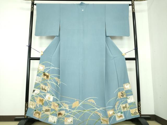 平和屋着物●豪華色留袖　刺繍　十二支　干支　稲穂　金銀彩　正絹　逸品　DABE5692ps
