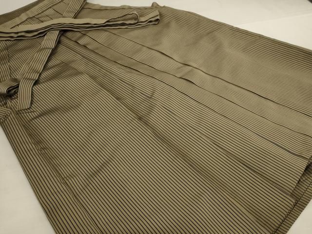 平和屋着物＊夏物　男性　馬乗り袴　縞　正絹　逸品　AABI4787jd