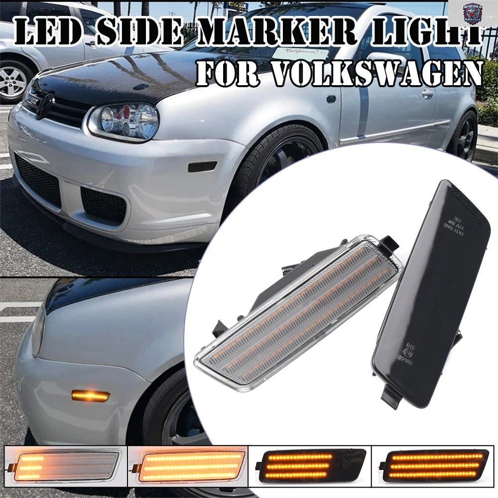 フォルクスワーゲン MK5 ゴルフ/GTI ラビット VW ジェッタ VW MK6 VW R32 フロントサイドマーカーランプ USA ダイナミックアンバーLEDバン