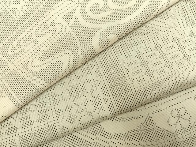 平和屋着物●本場大島紬　白大島　一元絣　幾何学文様　正絹　逸品　AABI1619fy
