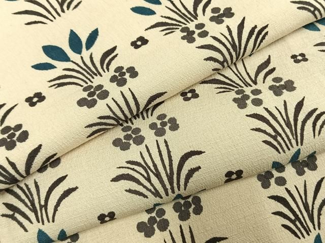 平和屋着物●上質な小紋　型染め　草花文　正絹　逸品　AABI1621fy