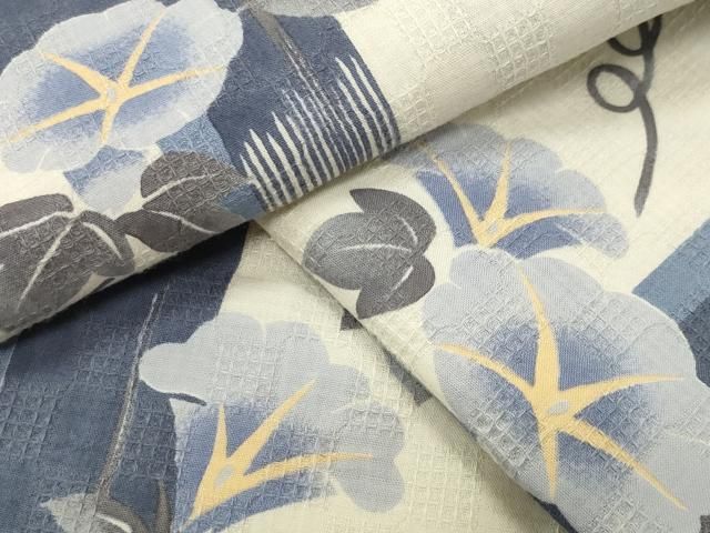 平和屋着物∴夏物　夢工房　浴衣　朝顔　綿　逸品　CABG4047gh