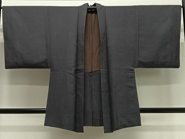平和屋着物∞男性　羽織　紬地　檳榔子染色　正絹　逸品　CABG3684ua