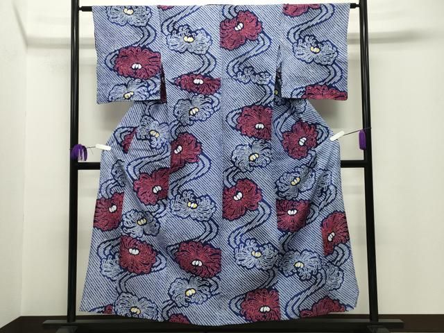 平和屋着物∴夏物　浴衣　有松鳴海絞り　流水乱菊文　綿　逸品　CABG4051gh
