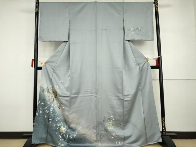 平和屋着物●訪問着　貝桶雪輪花文　暈し染め　金彩　正絹　逸品　AABI5278cs
