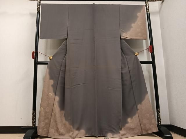 平和屋着物●訪問着　雪輪文　暈し染め　金彩　正絹　逸品　未使用　AABI6268ph